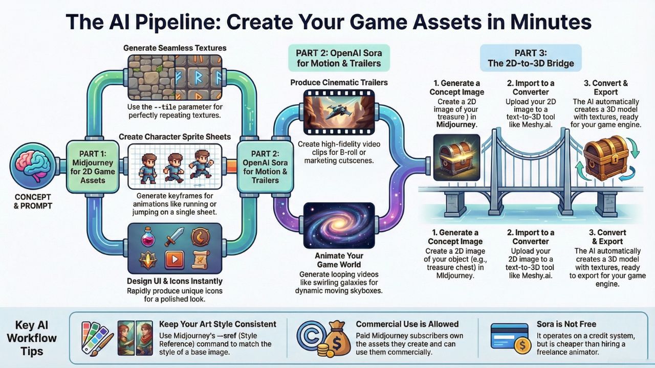 Infographic: The AI Pipeline - Create Your Game Assets in Minutes