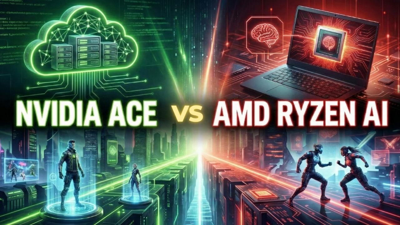 Nvidia ACE vs AMD Ryzen AI comparison chart for AI NPCs