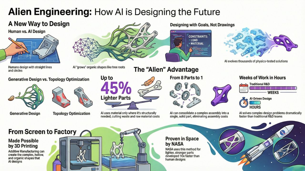 Infographic: Alien Engineering - How Generative AI Designs the Future