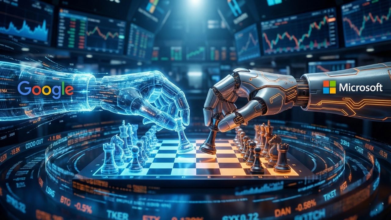 Google vs Microsoft AI Stock Sentiment Chart
