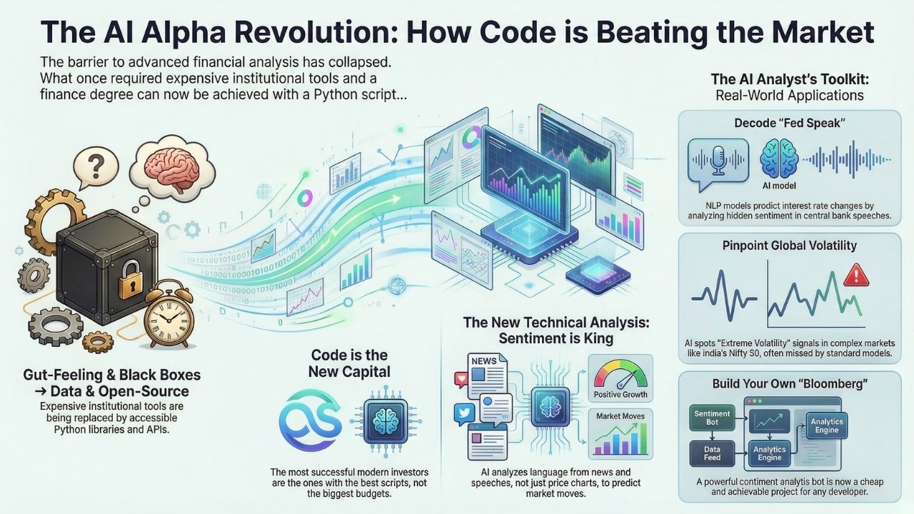 Infographic: The AI Alpha Revolution - How Code is Beating the Market using NLP, Sentiment Analysis, and Python