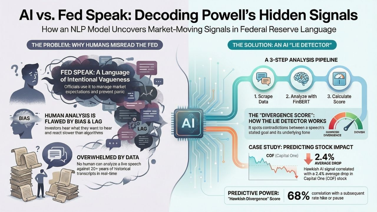 Infographic: AI vs Fed Speak - Decoding Powell's Hidden Signals with NLP