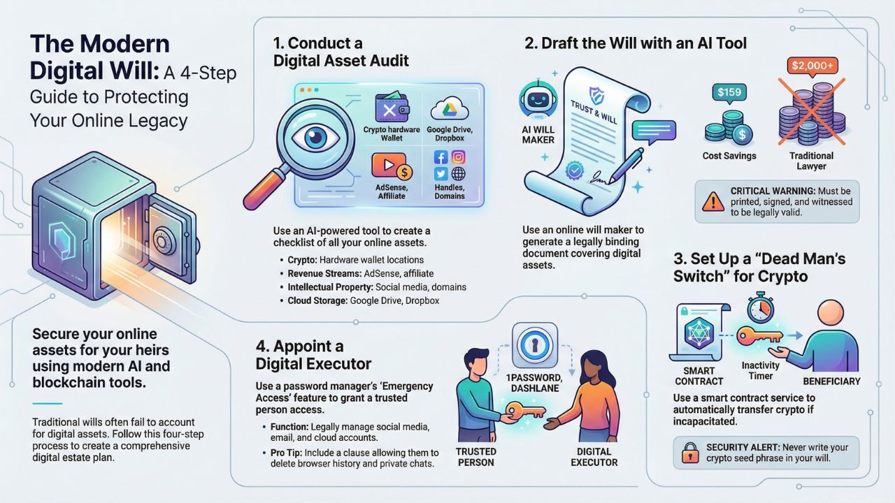 Infographic: The Modern Digital Will - A 4-Step Guide to Protecting Your Online Legacy