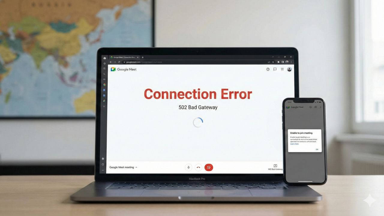 Google Meet Outage 502 Error