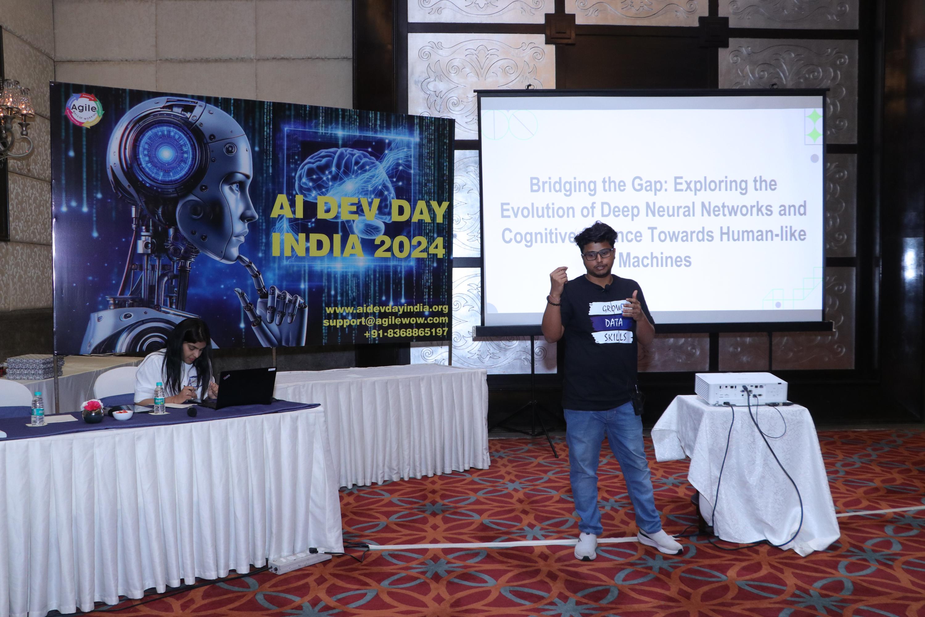 Shubhankit presenting at AI Dev Day India 2024